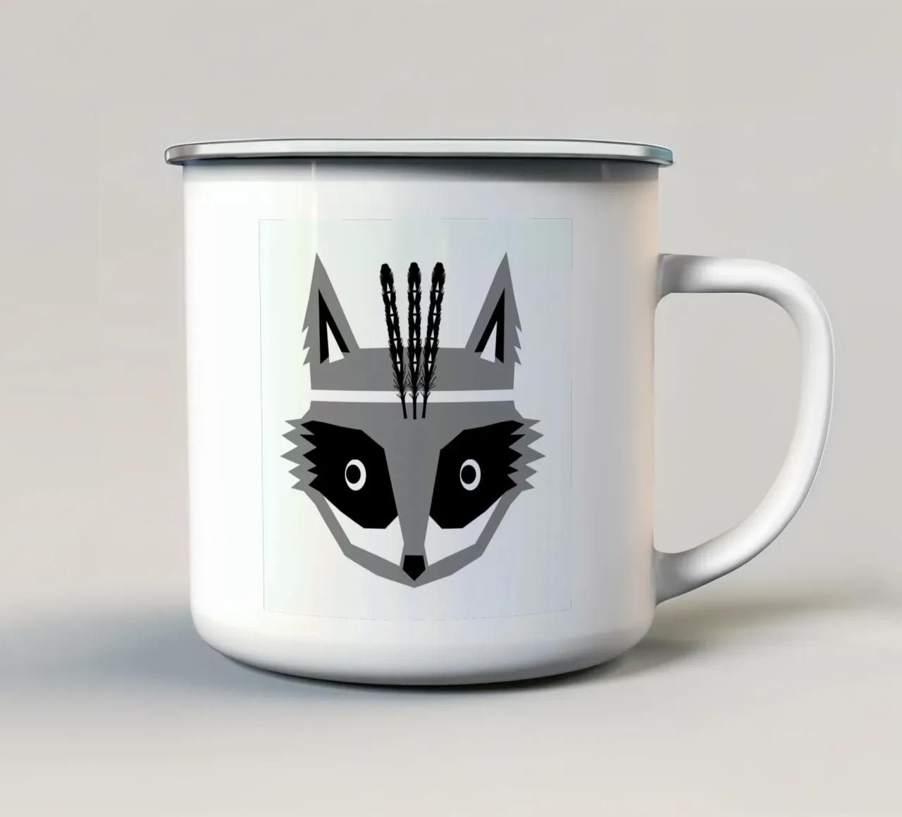Southwest Raccoon tazza in smalto da Charlotte Winter