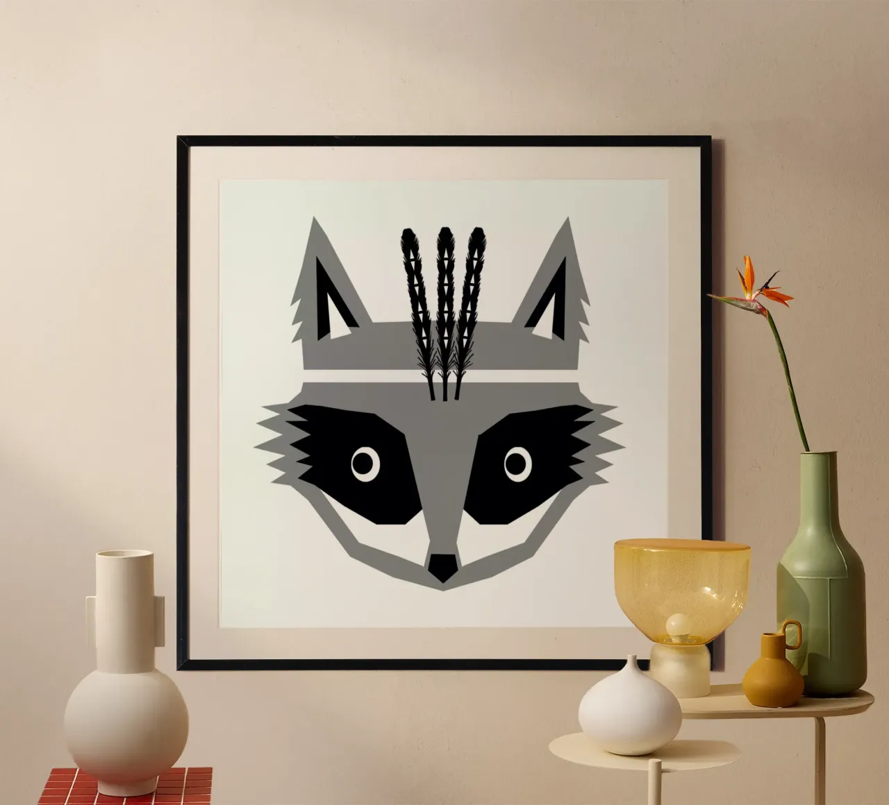 Southwest Raccoon carta hahnemühle da Charlotte Winter