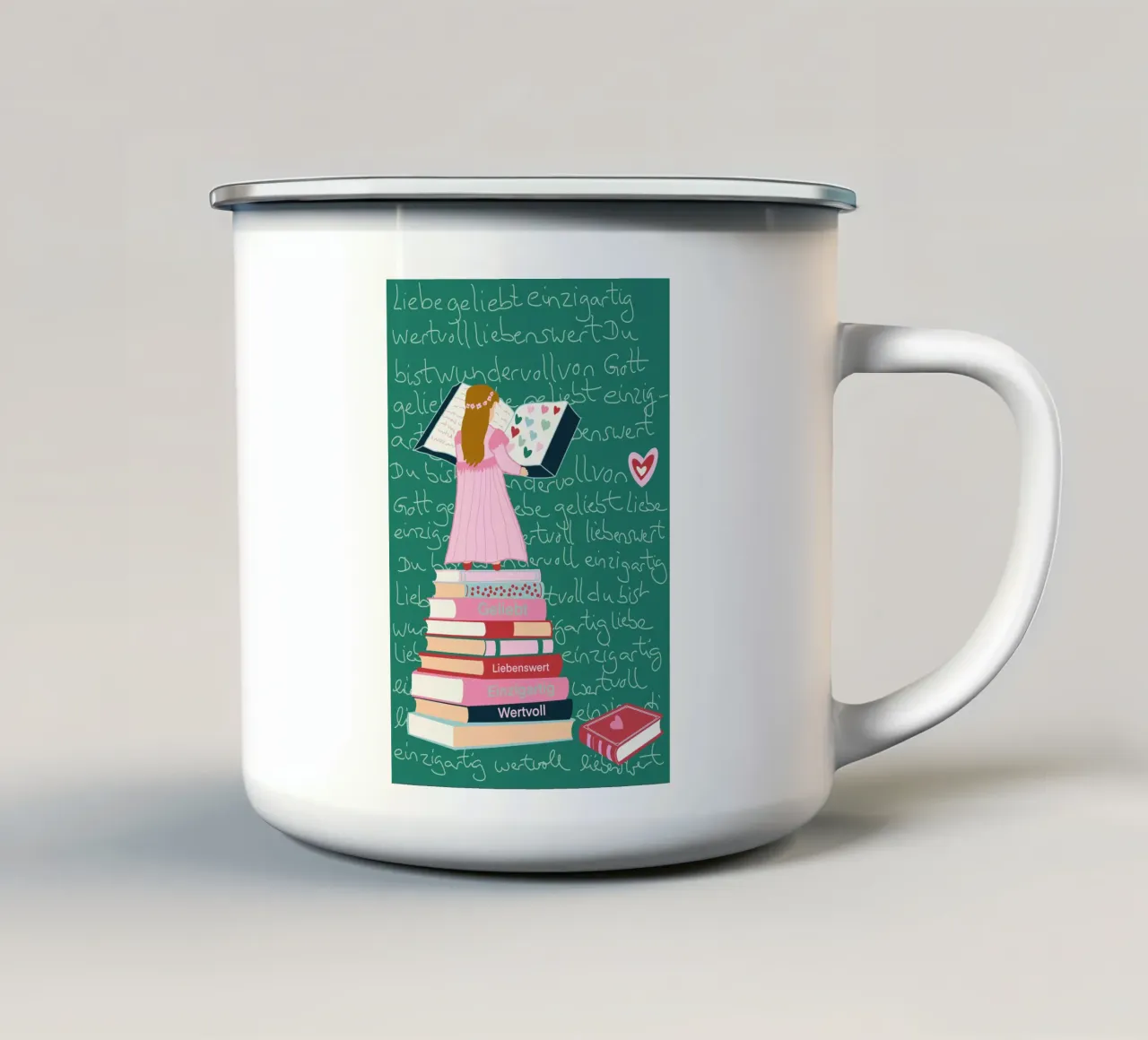 Una lettura piacevole tazza in smalto da Miris bunte Modewelt