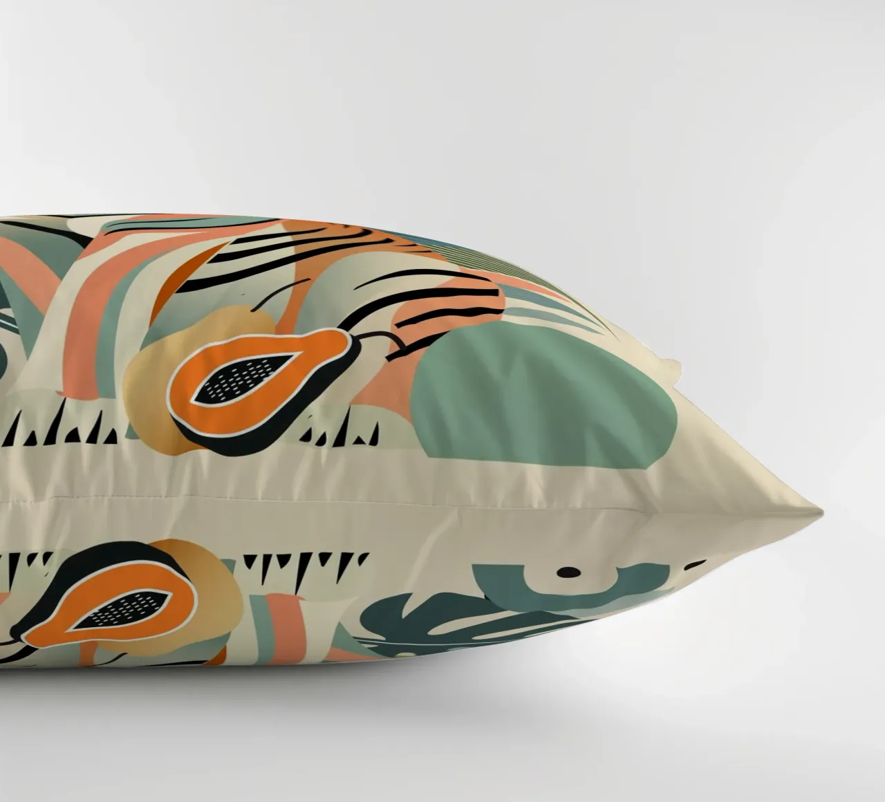 Tigers in the tropical jungle - Harmonious colour composition decorative cushion by namosh