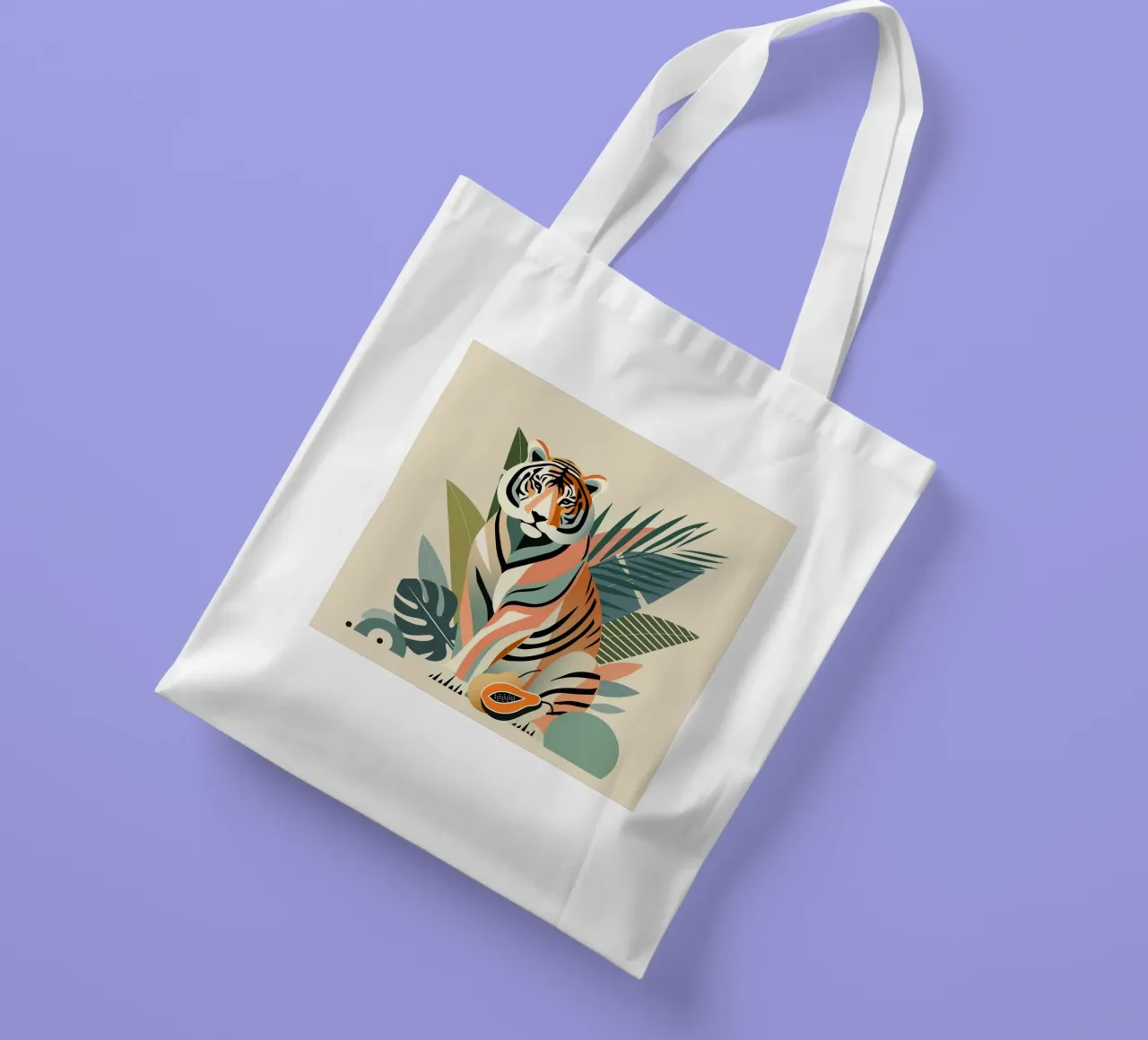 Tigers in the tropical jungle - Harmonious colour composition tote bag by namosh