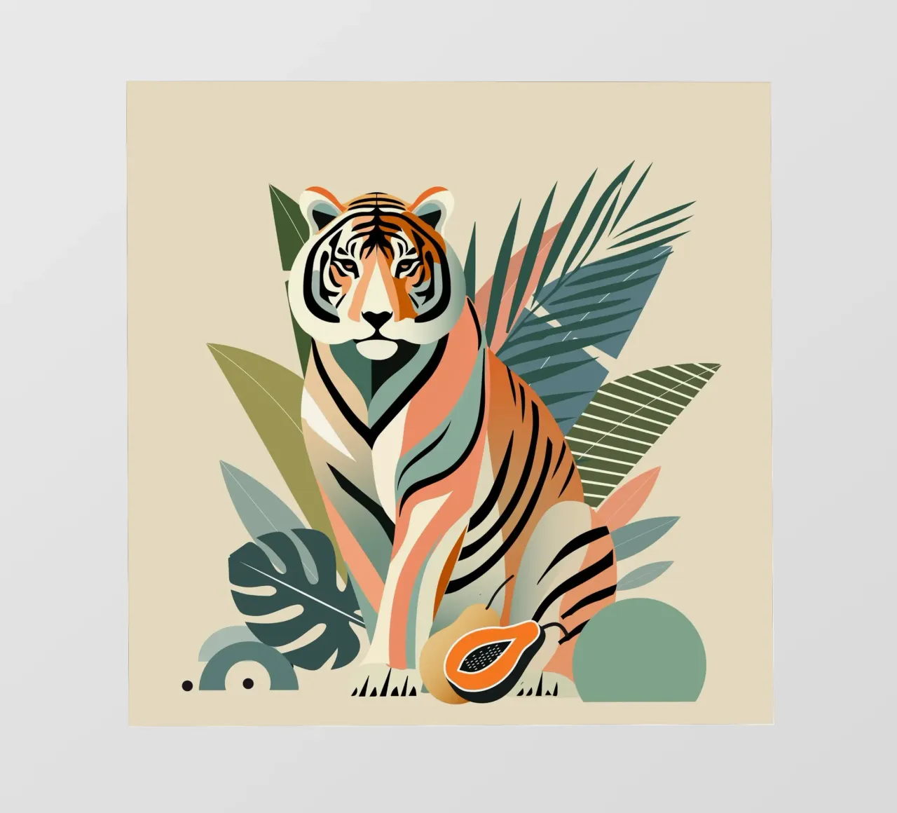 Tigers in the tropical jungle - Harmonious colour composition photo wallpaper by namosh