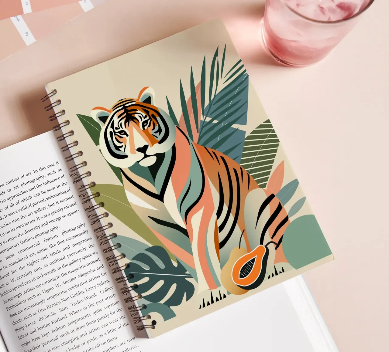 Tigers in the tropical jungle - Harmonious colour composition spiral notebook by namosh
