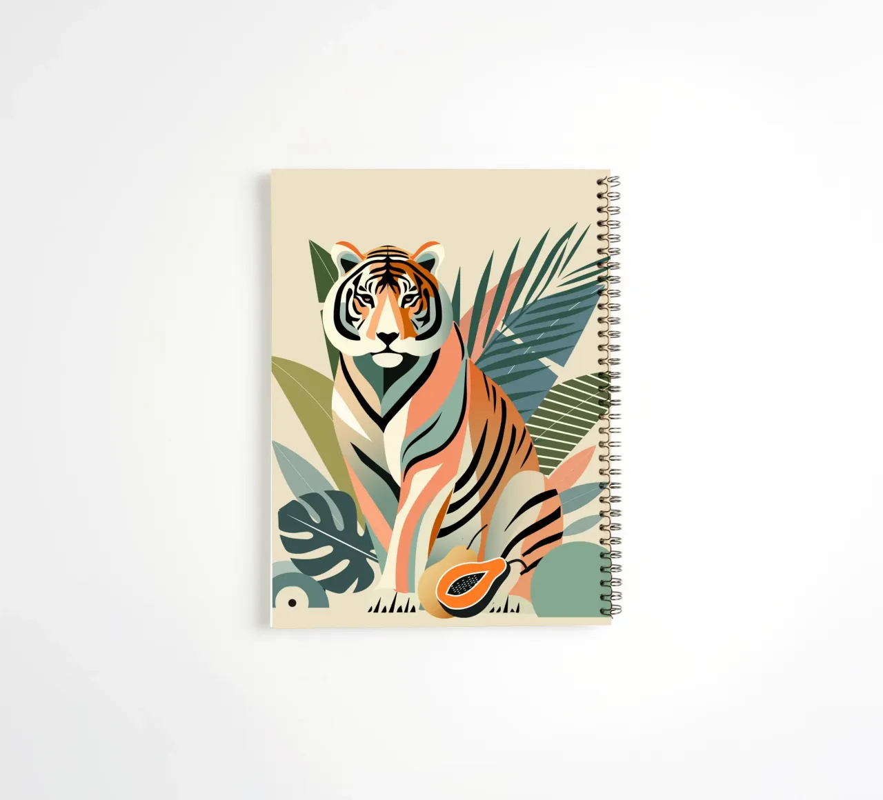 Tigers in the tropical jungle - Harmonious colour composition spiral notebook by namosh