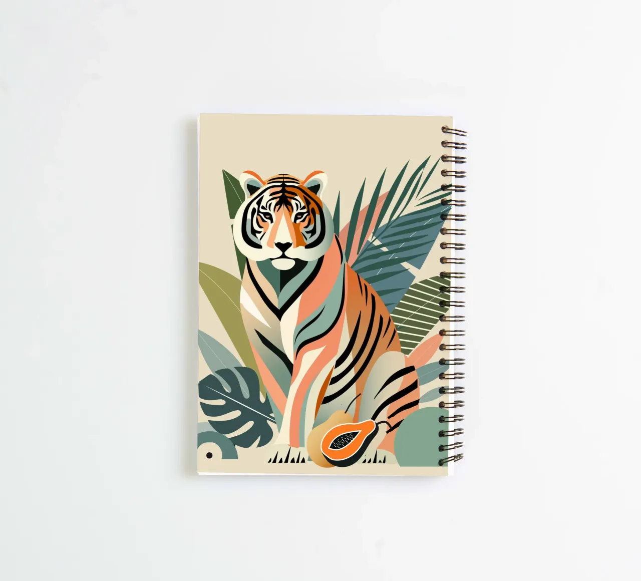 Tigers in the tropical jungle - Harmonious colour composition spiral notebook by namosh