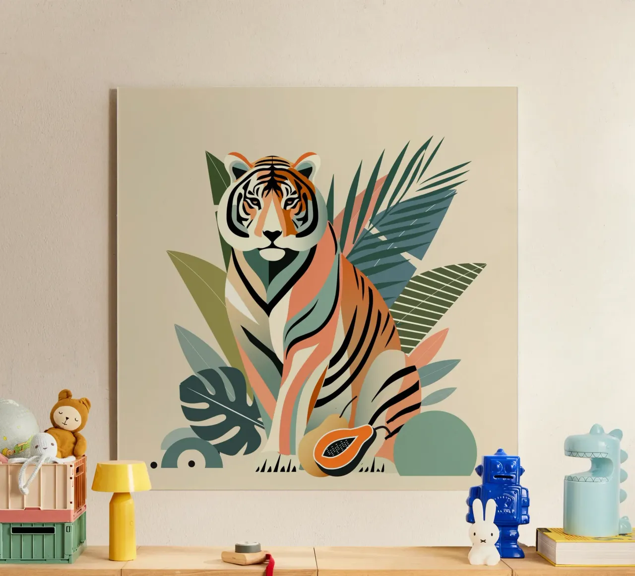 Tigres en la selva tropical - Armoniosa composición cromática metacrilato de namosh