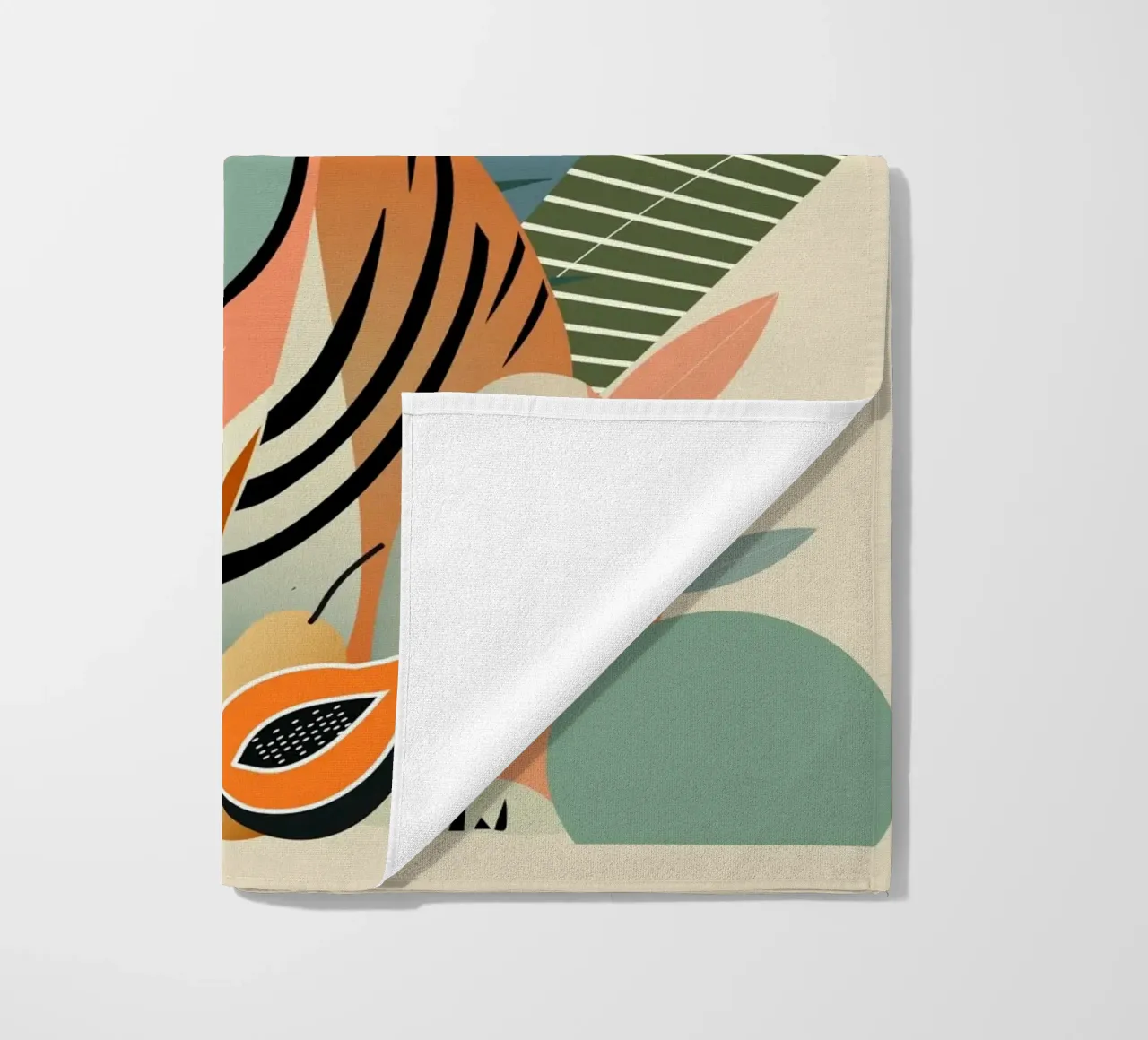 Tigers in the tropical jungle - Harmonious colour composition beach towel by namosh