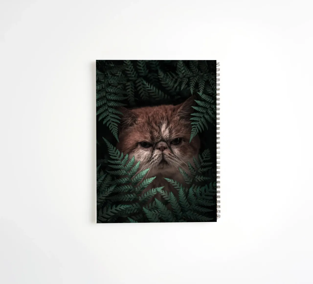 Peaknose Cat In Ferns spiral notebook by arizrab
