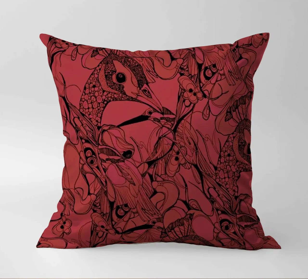 Peacock Red cuscino da Giulio Iurissevich