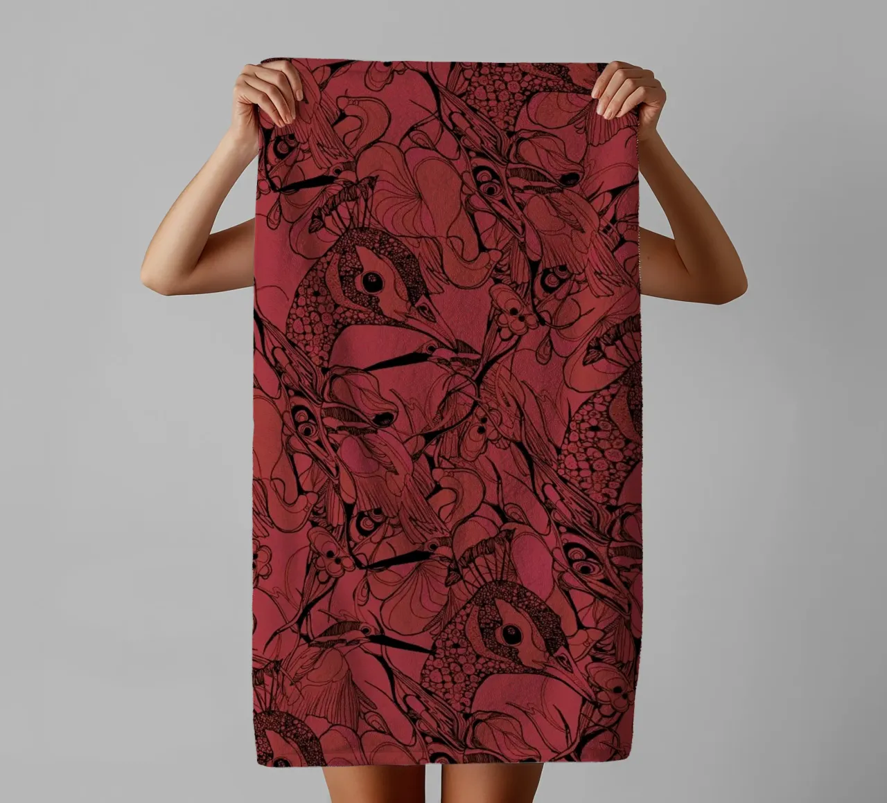 Peacock Red asciugamano da bagno da Giulio Iurissevich