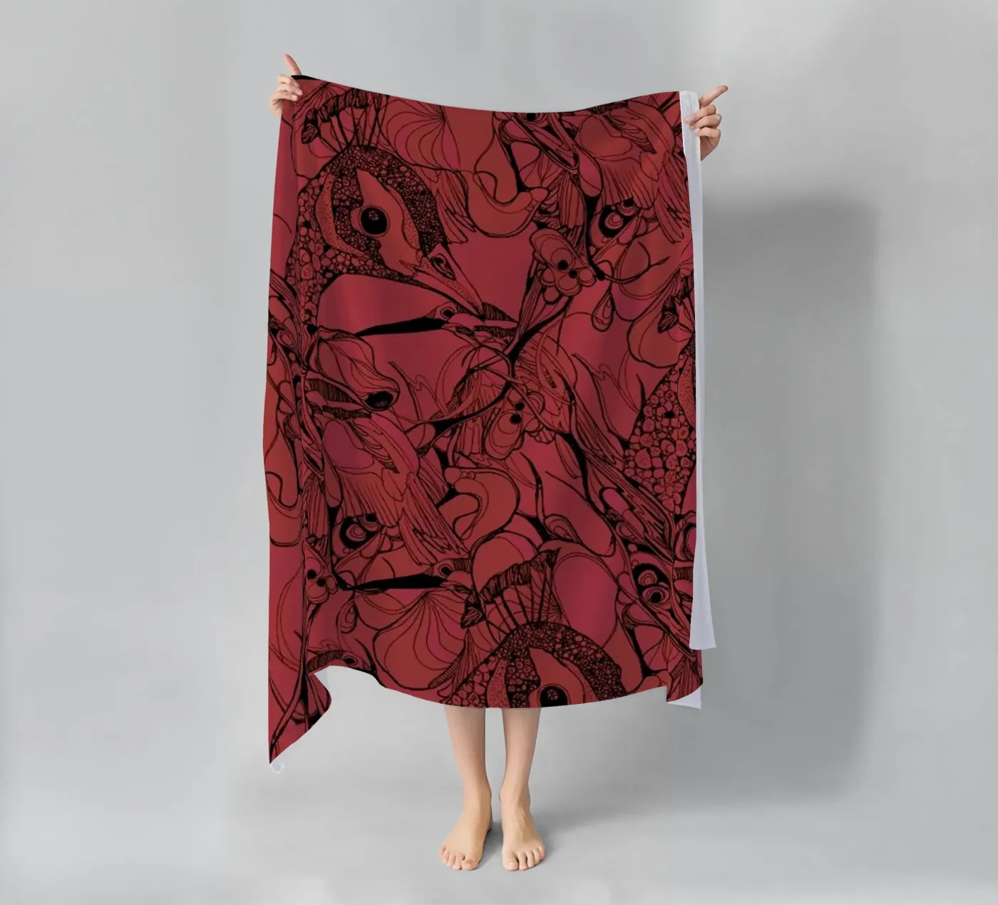 Peacock Red telo mare da Giulio Iurissevich