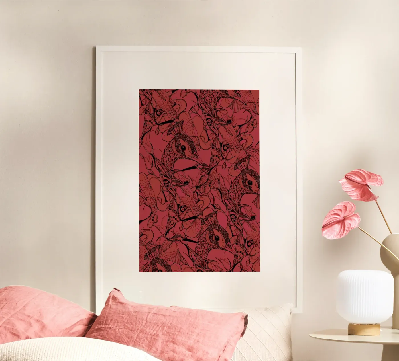 Peacock Red poster van Giulio Iurissevich