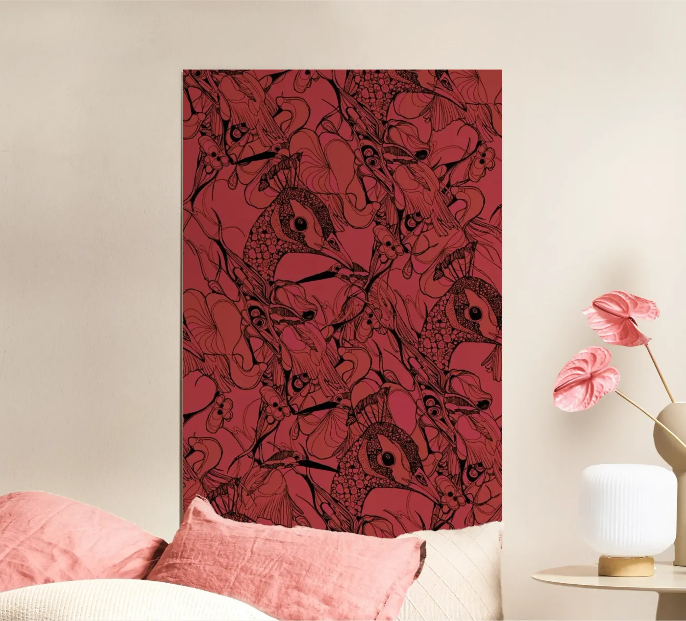Peacock Red poster van Giulio Iurissevich