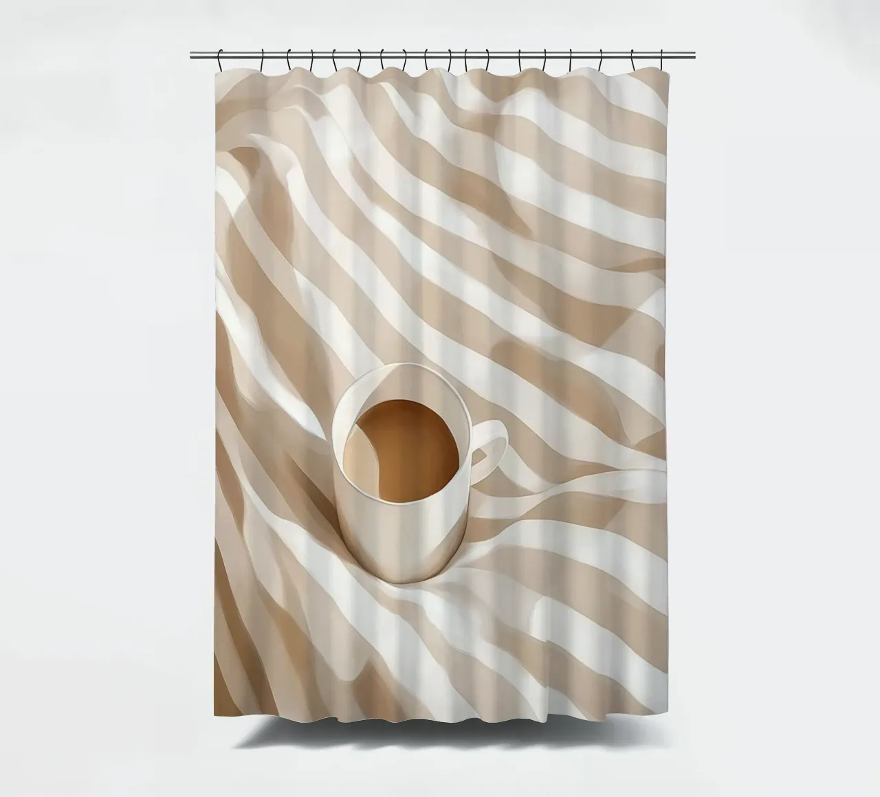 Pastel dreams with coffee shower curtain by Carinaprint