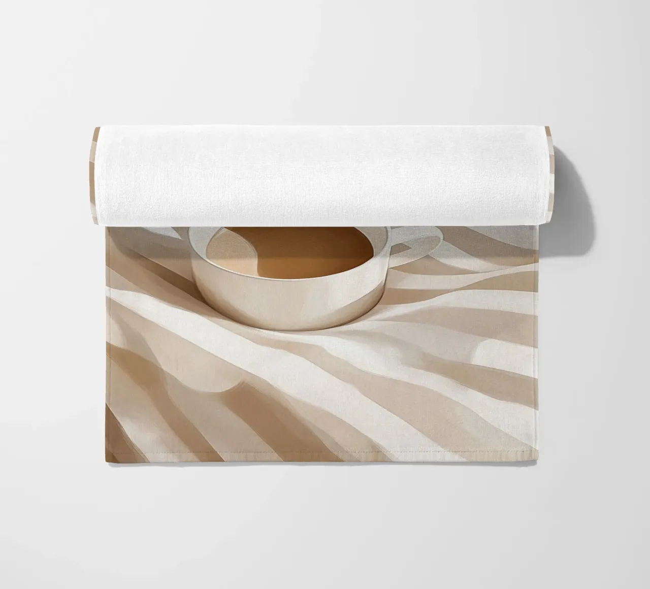 Pastel dreams with coffee beach towel by Carinaprint