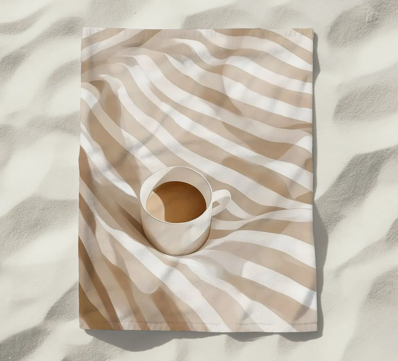 Pastel dreams with coffee beach towel by Carinaprint