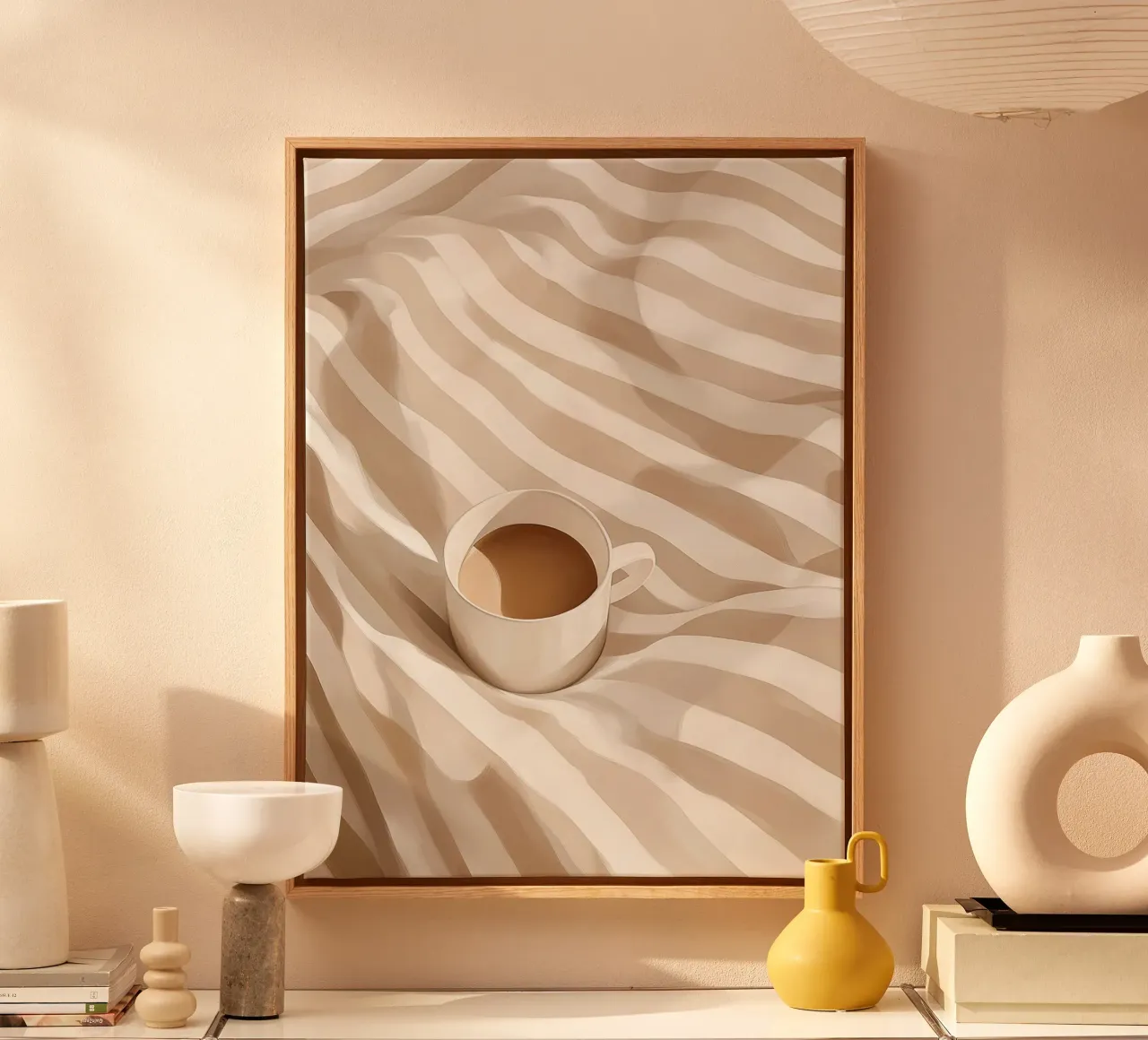Pasteldromen met koffie canvas met Baklijst van Carinaprint