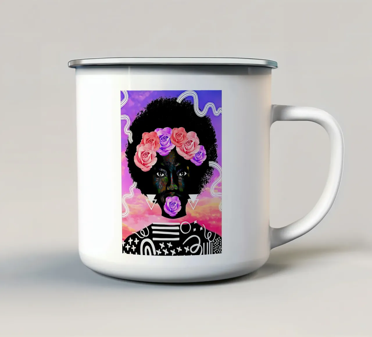 Afro Cycle tazza in smalto da Mathudace Créas