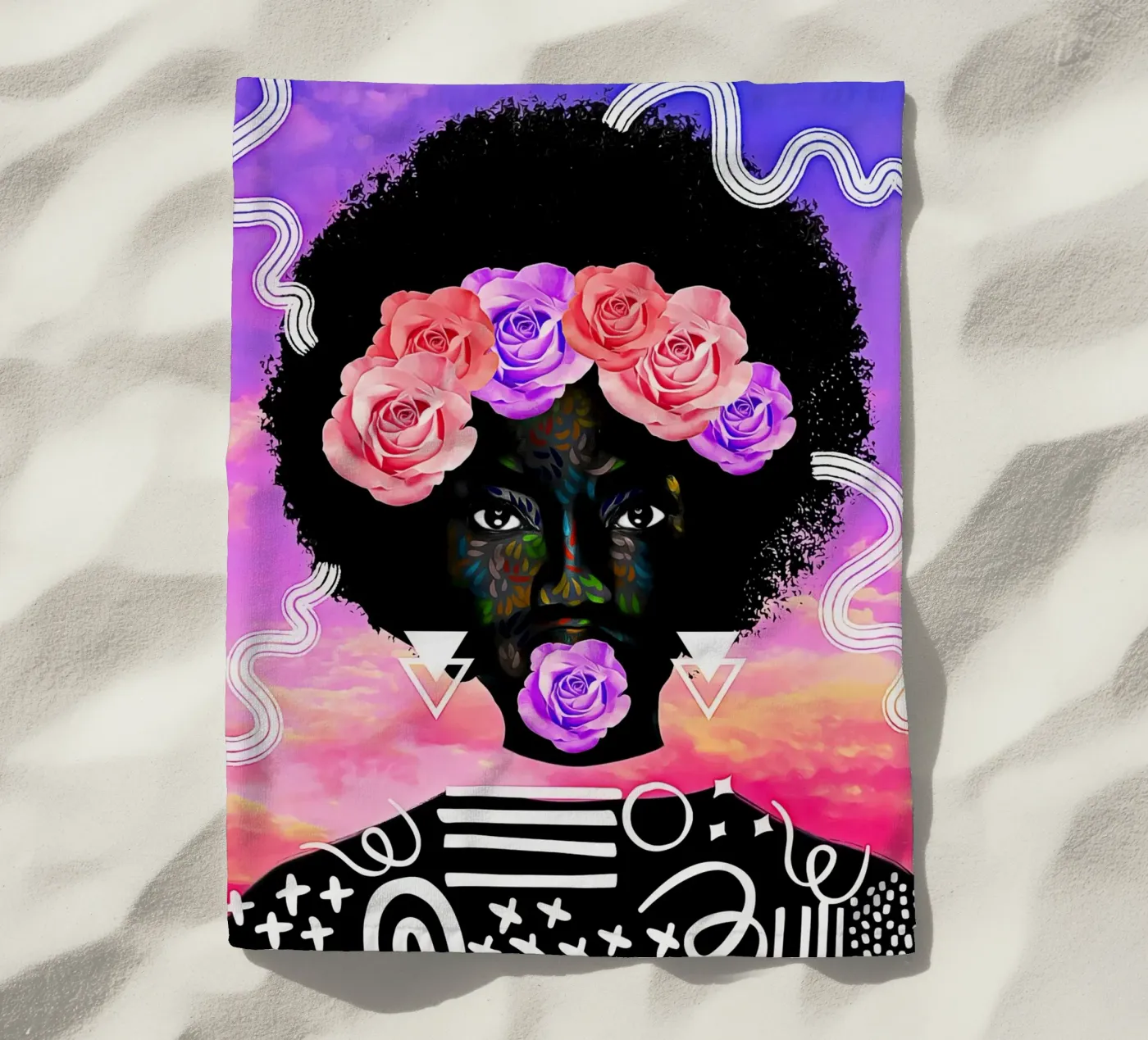 Afro Cycle beach towel by Mathudace Créas