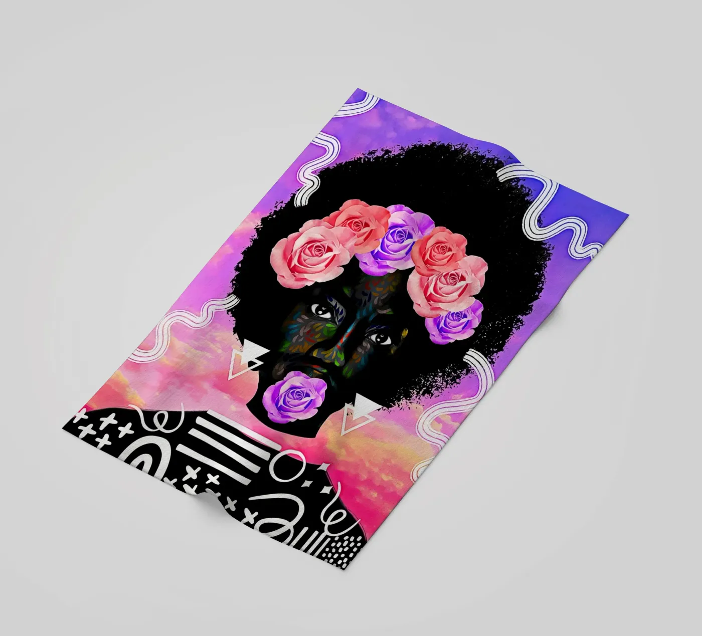 Afro Cycle beach towel by Mathudace Créas