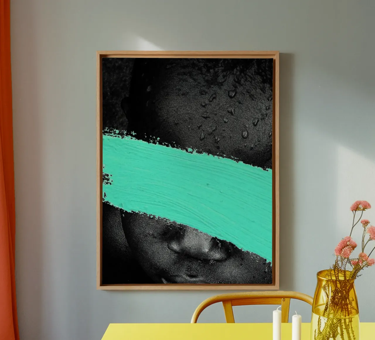 Afro Faraway tela con Cornice a cassetta da Mathudace Créas