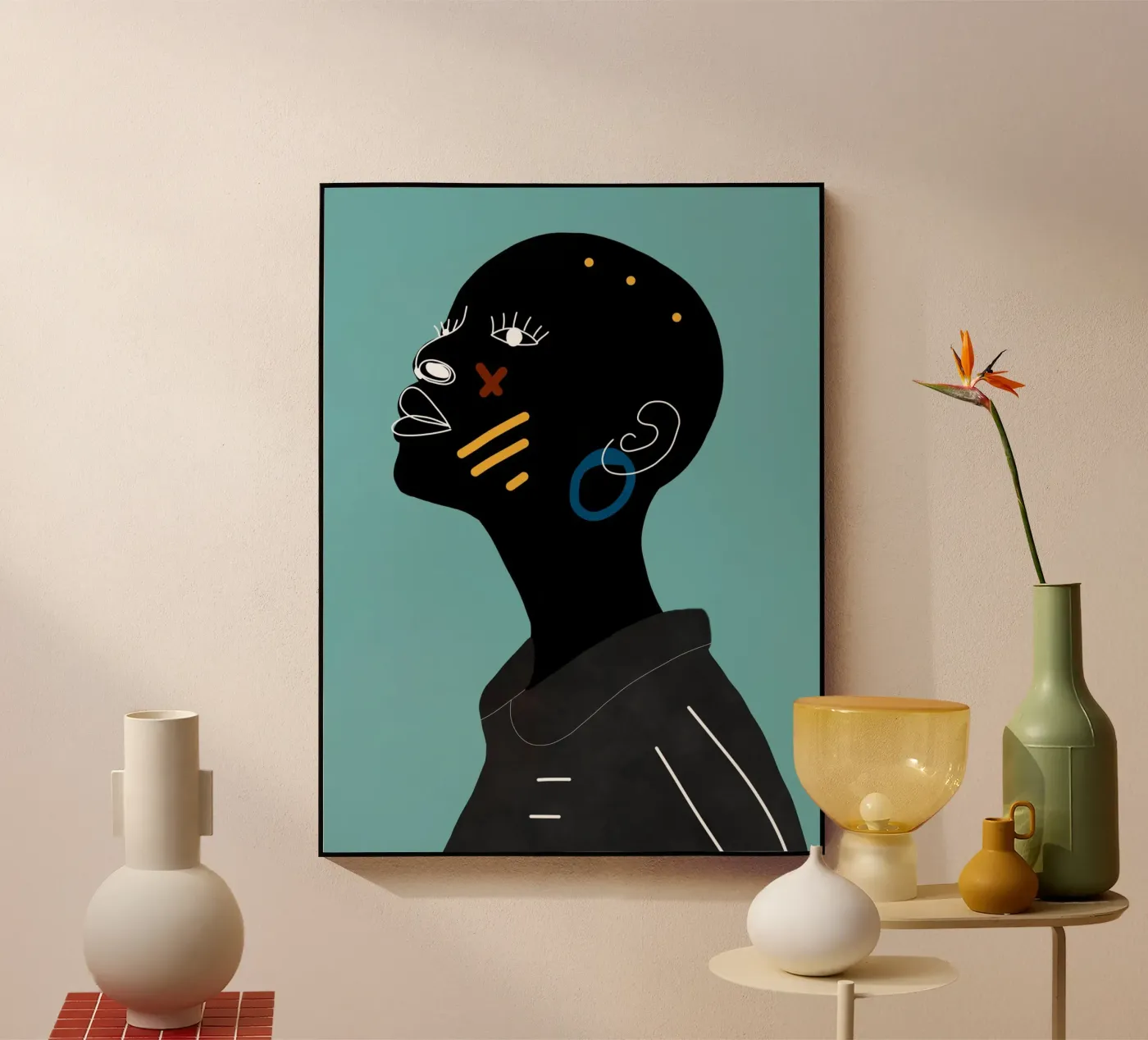 Afro Paradox acryl van Mathudace Créas