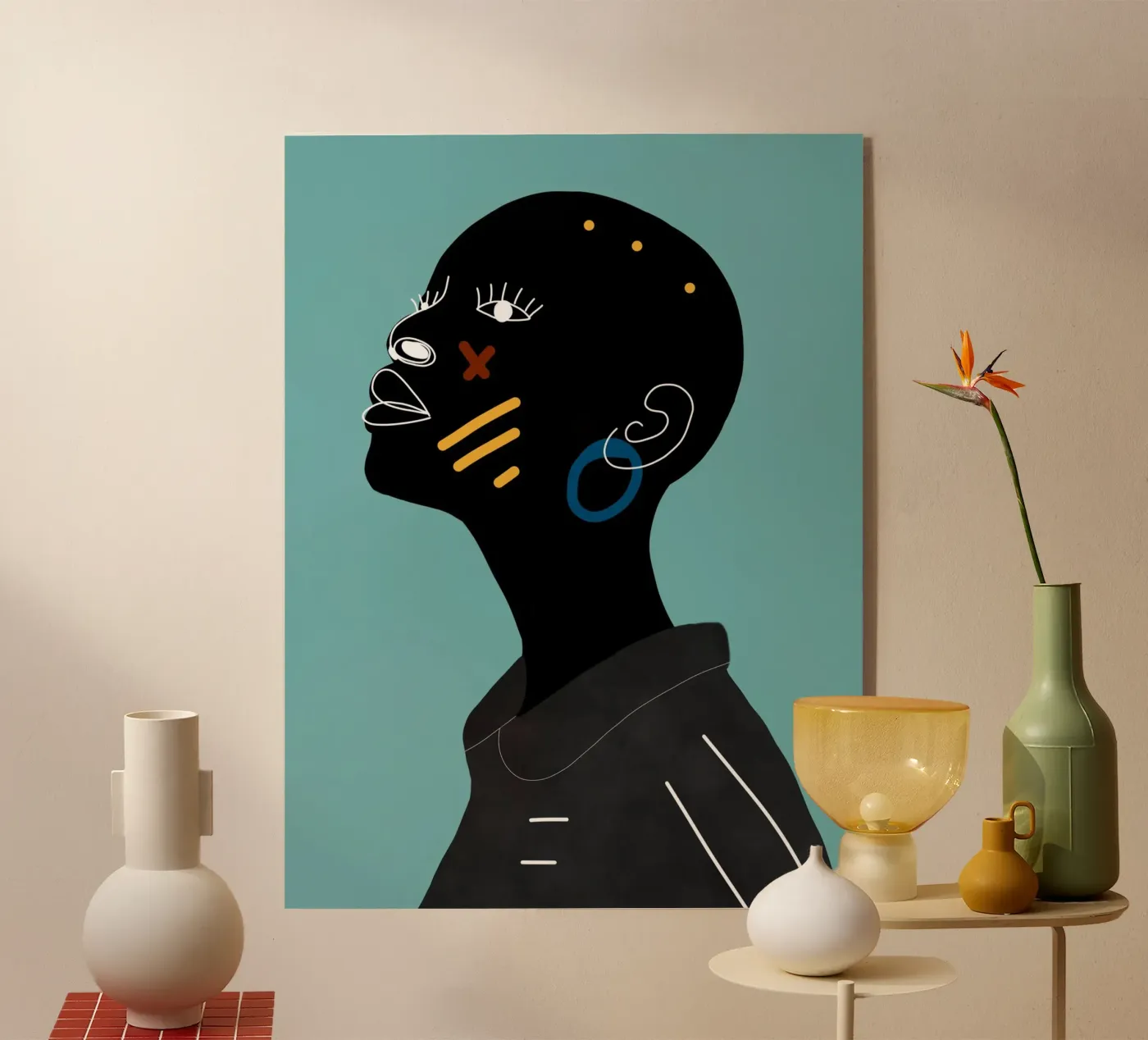 Afro Paradox acryl van Mathudace Créas