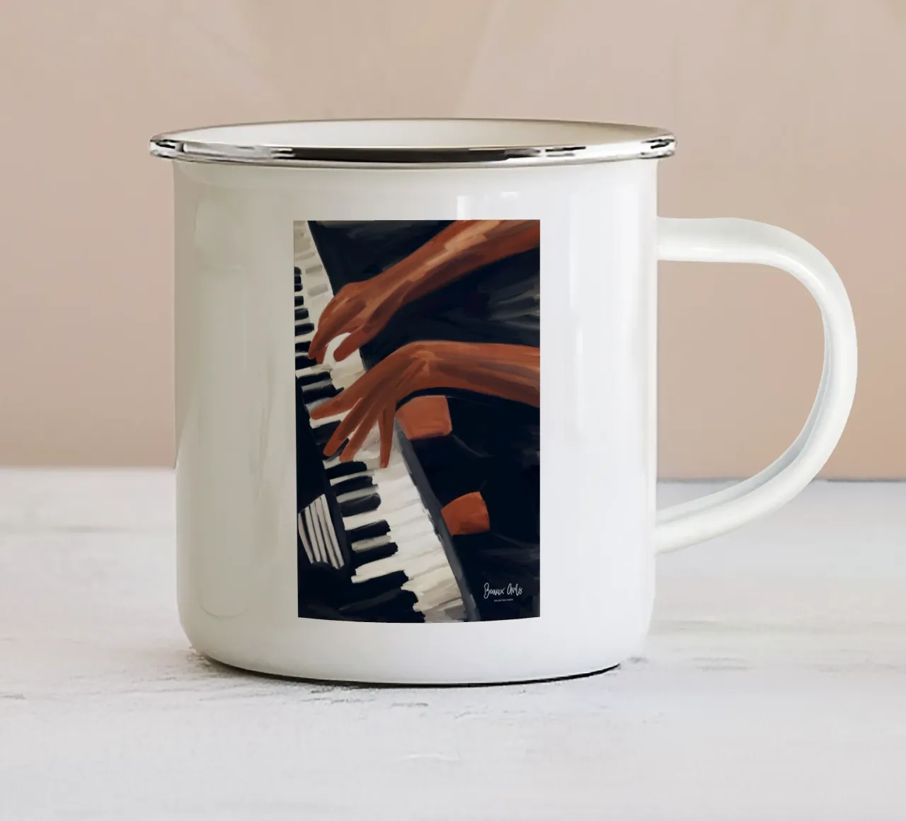 Afro Piano tazza in smalto da Mathudace Créas