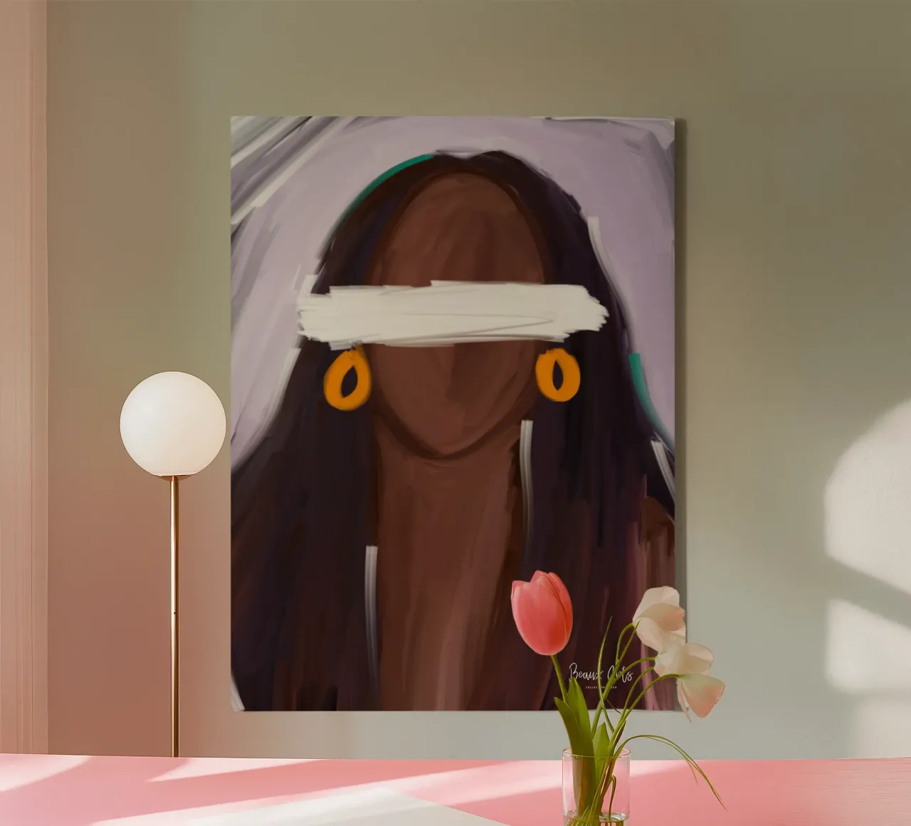Afro Diaspora canvas met Baklijst van Mathudace Créas