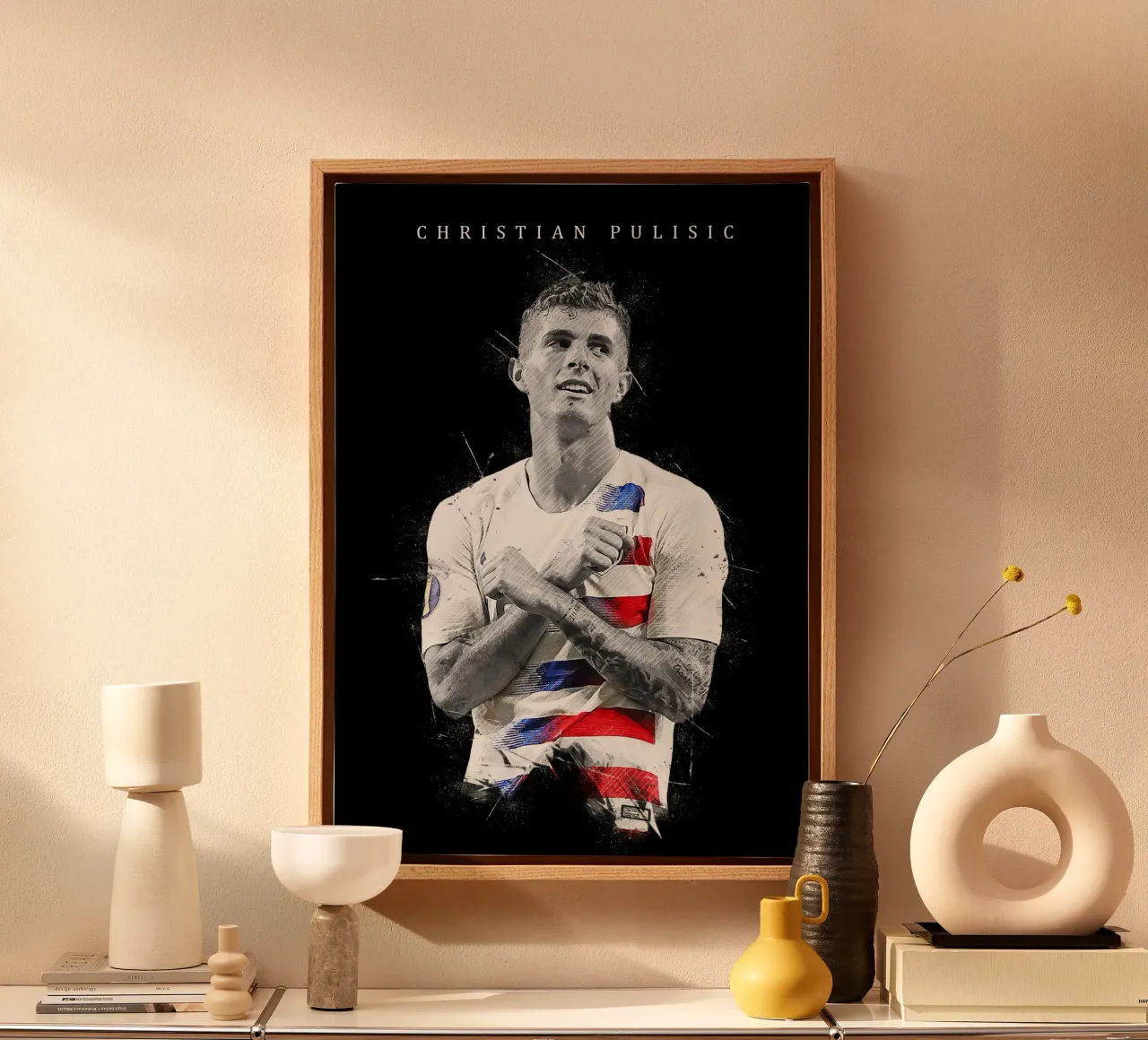 Christian Pulisic tela con Cornice a cassetta da tenten