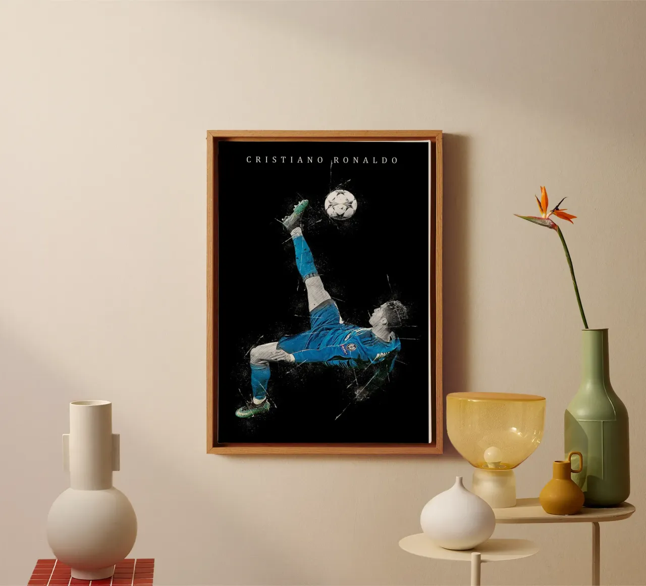 Cristiano Ronaldo canvas met Baklijst van tenten