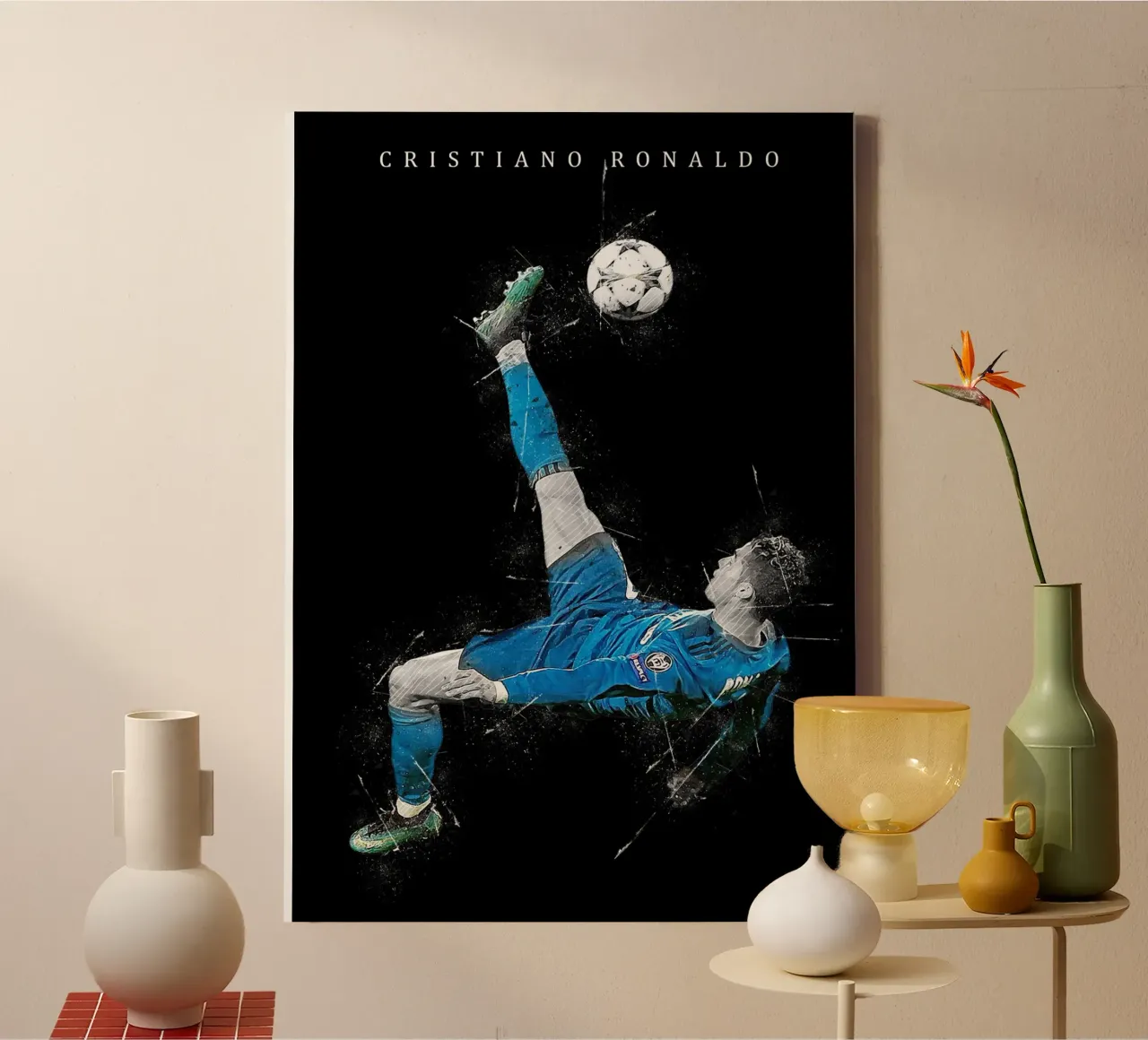 Cristiano Ronaldo canvas met Baklijst van tenten