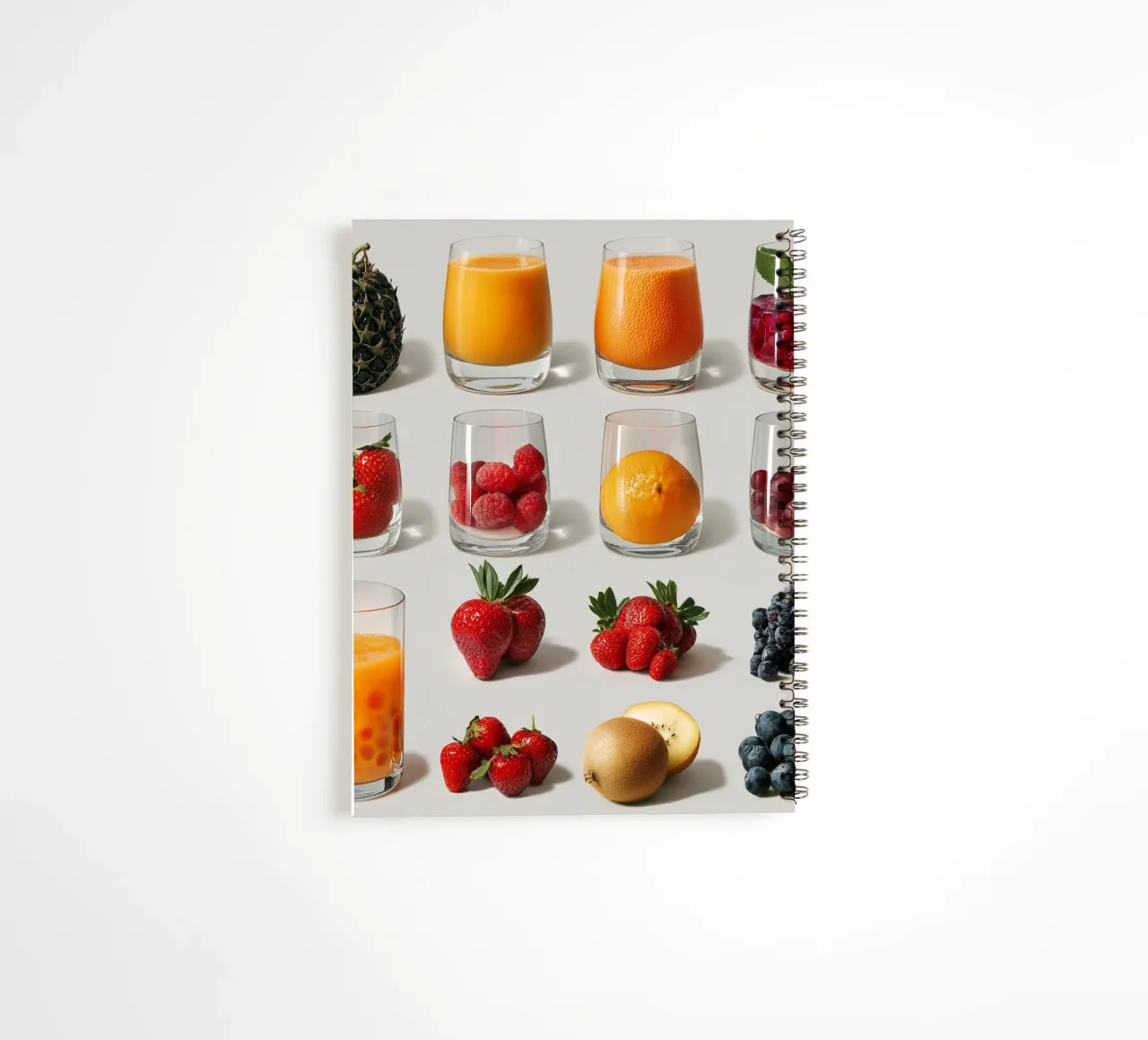 Fresh colorful fruits spiral notebook by Motivate-Today
