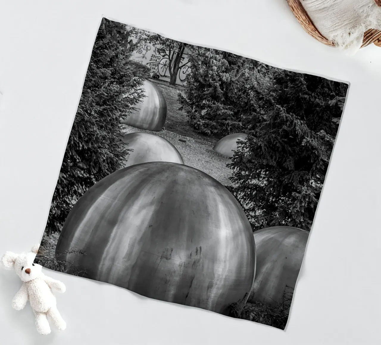 Balls and Trees fleece blanket by Edenart