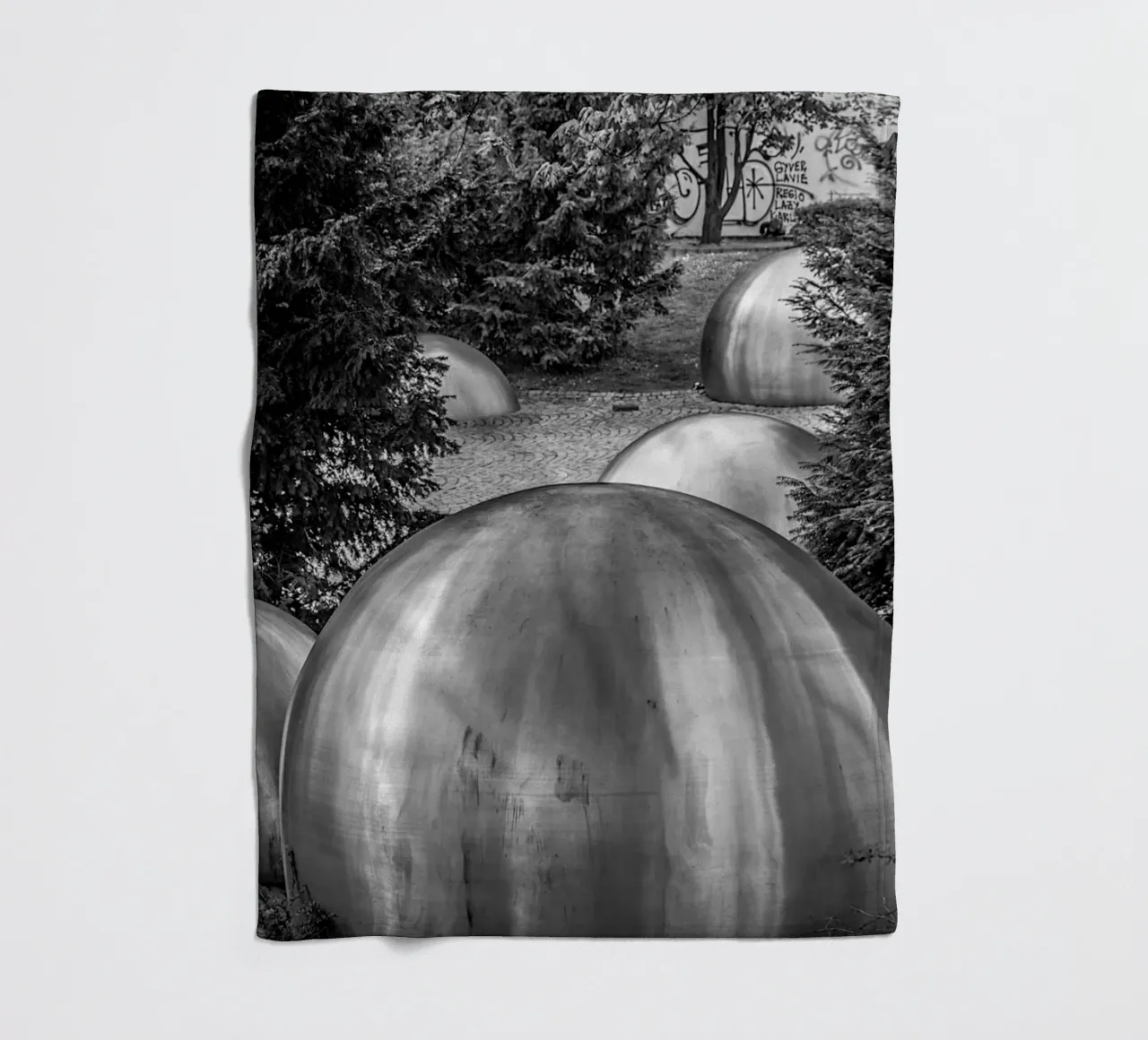 Balls and Trees fleece blanket by Edenart