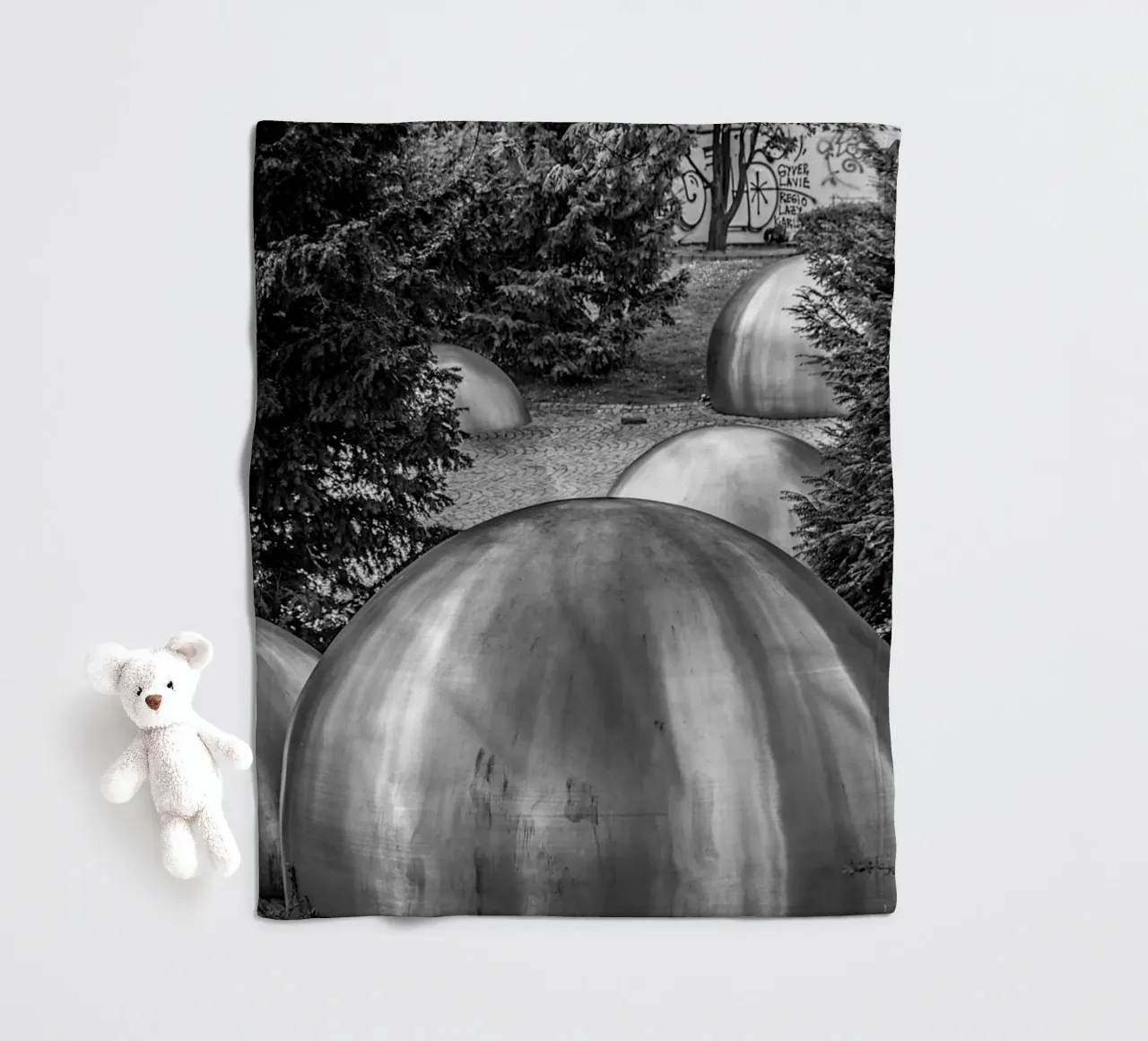 Balls and Trees fleece blanket by Edenart