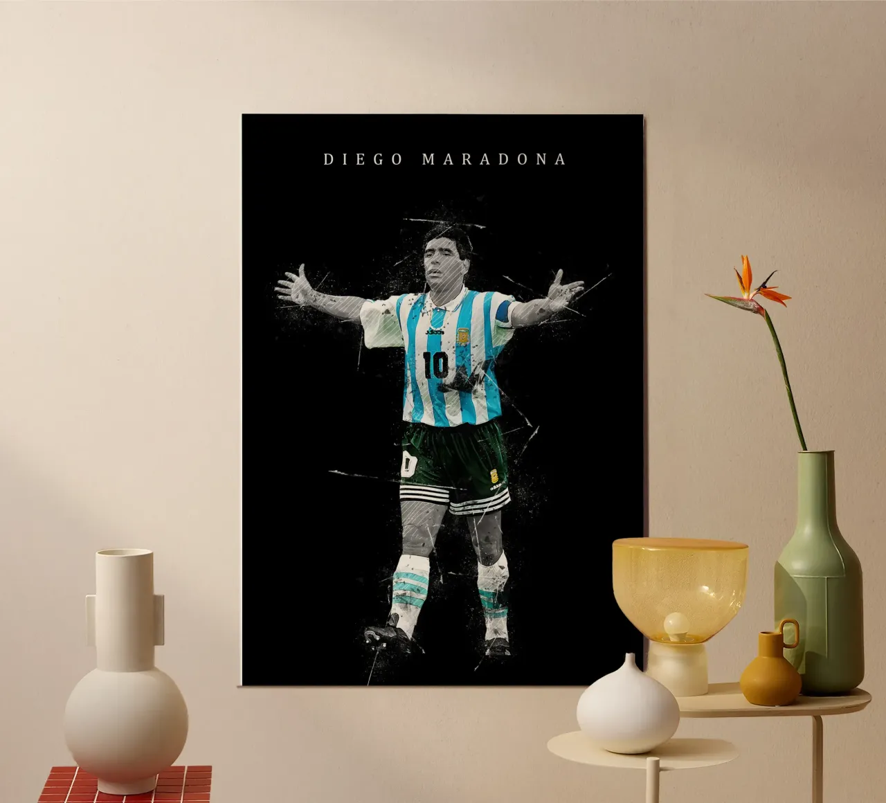 Diego Maradona carta hahnemühle da tenten