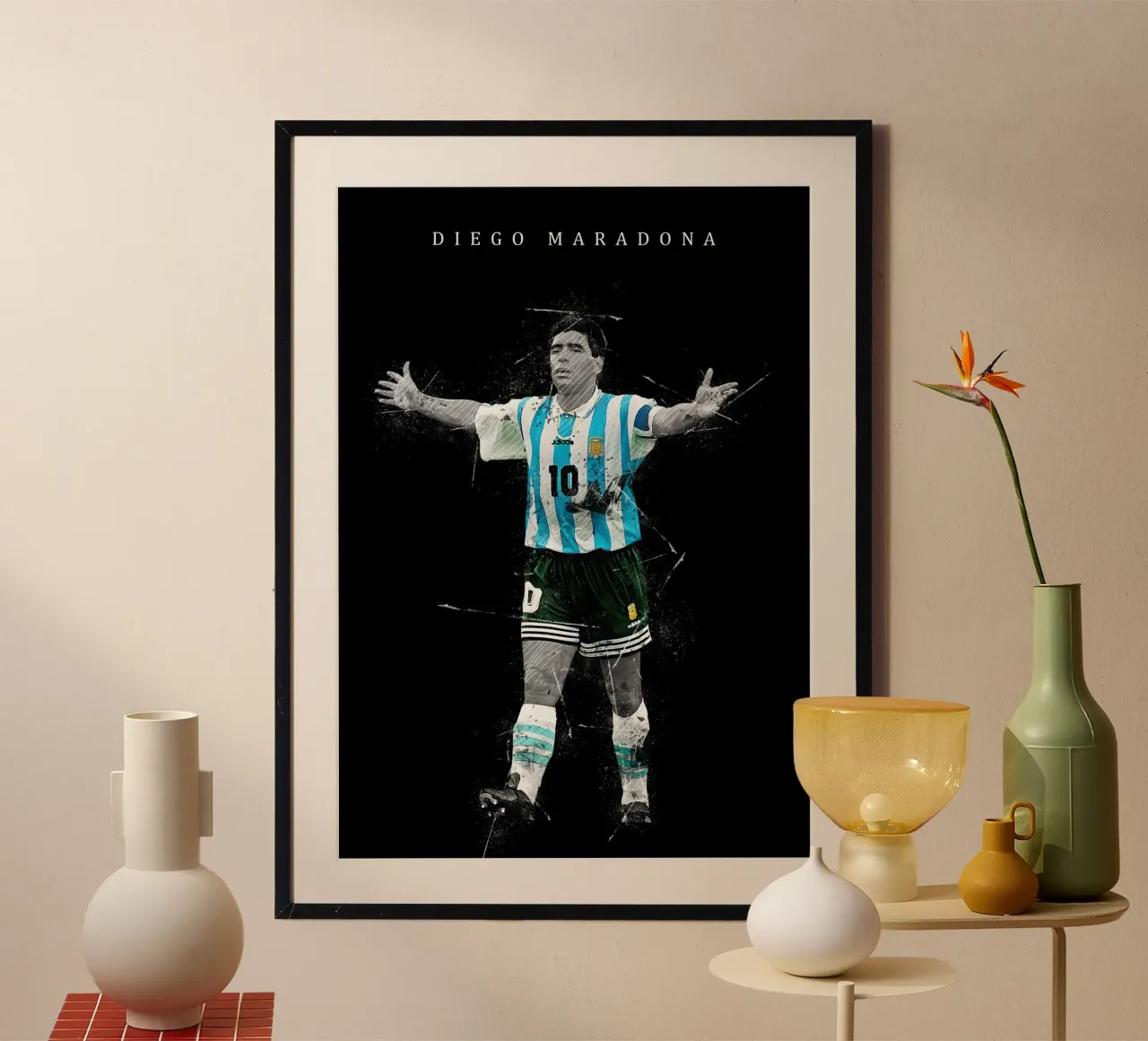 Diego Maradona carta hahnemühle da tenten