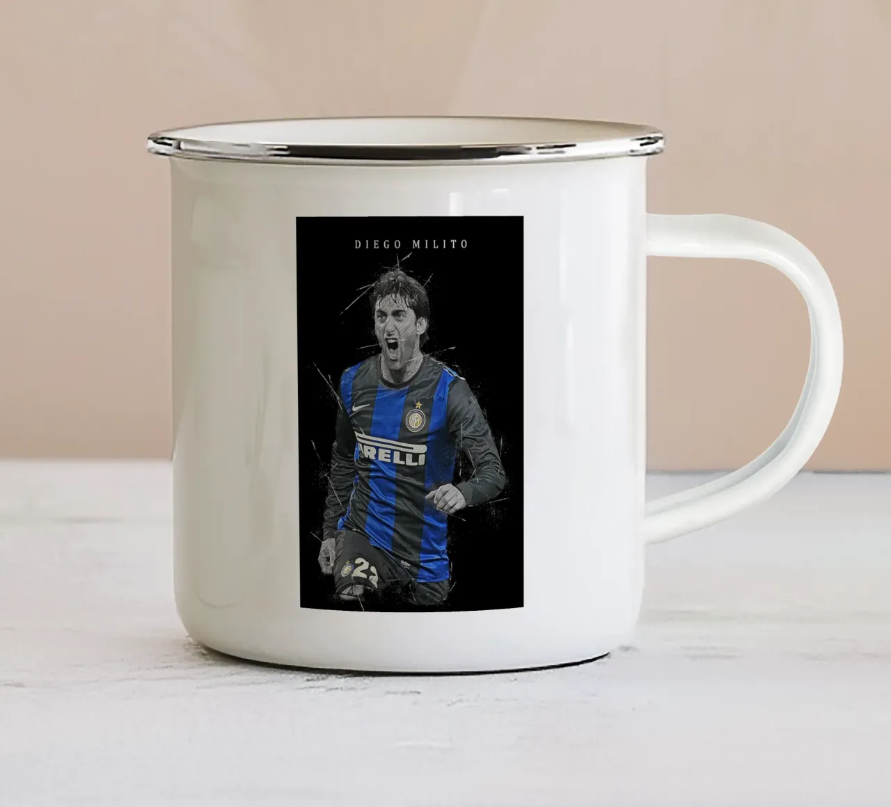 Diego Milito tazza in smalto da tenten