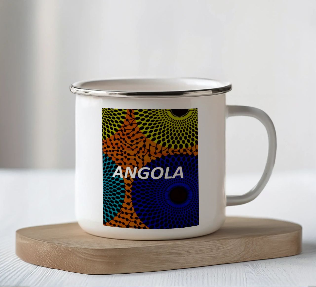 Angola tazza in smalto da Mathudace Créas