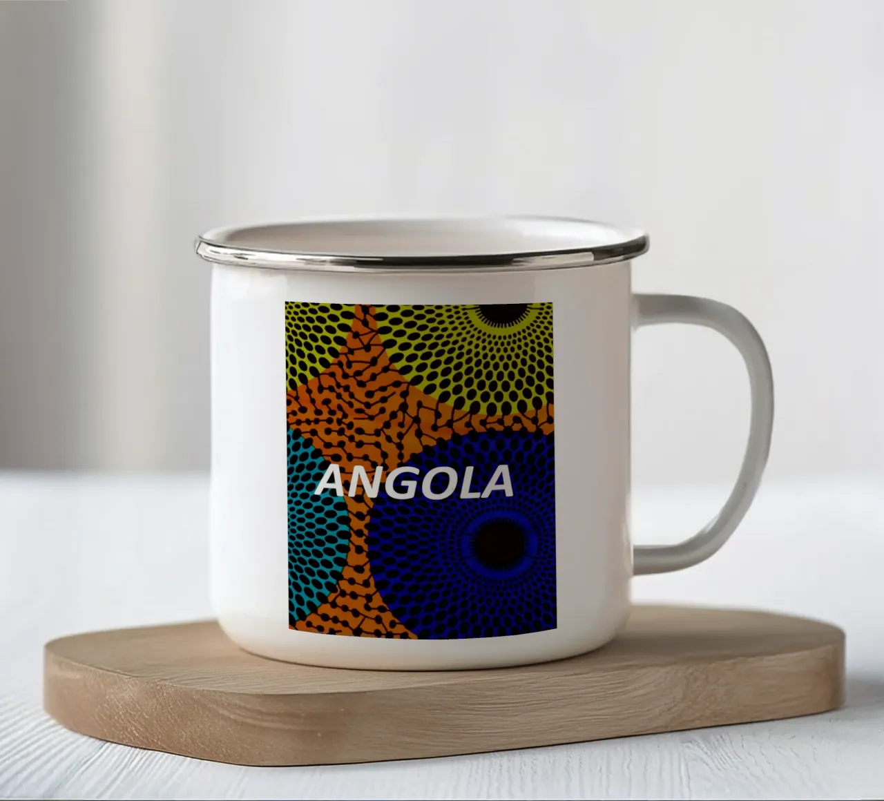 Angola tazza in smalto da Mathudace Créas