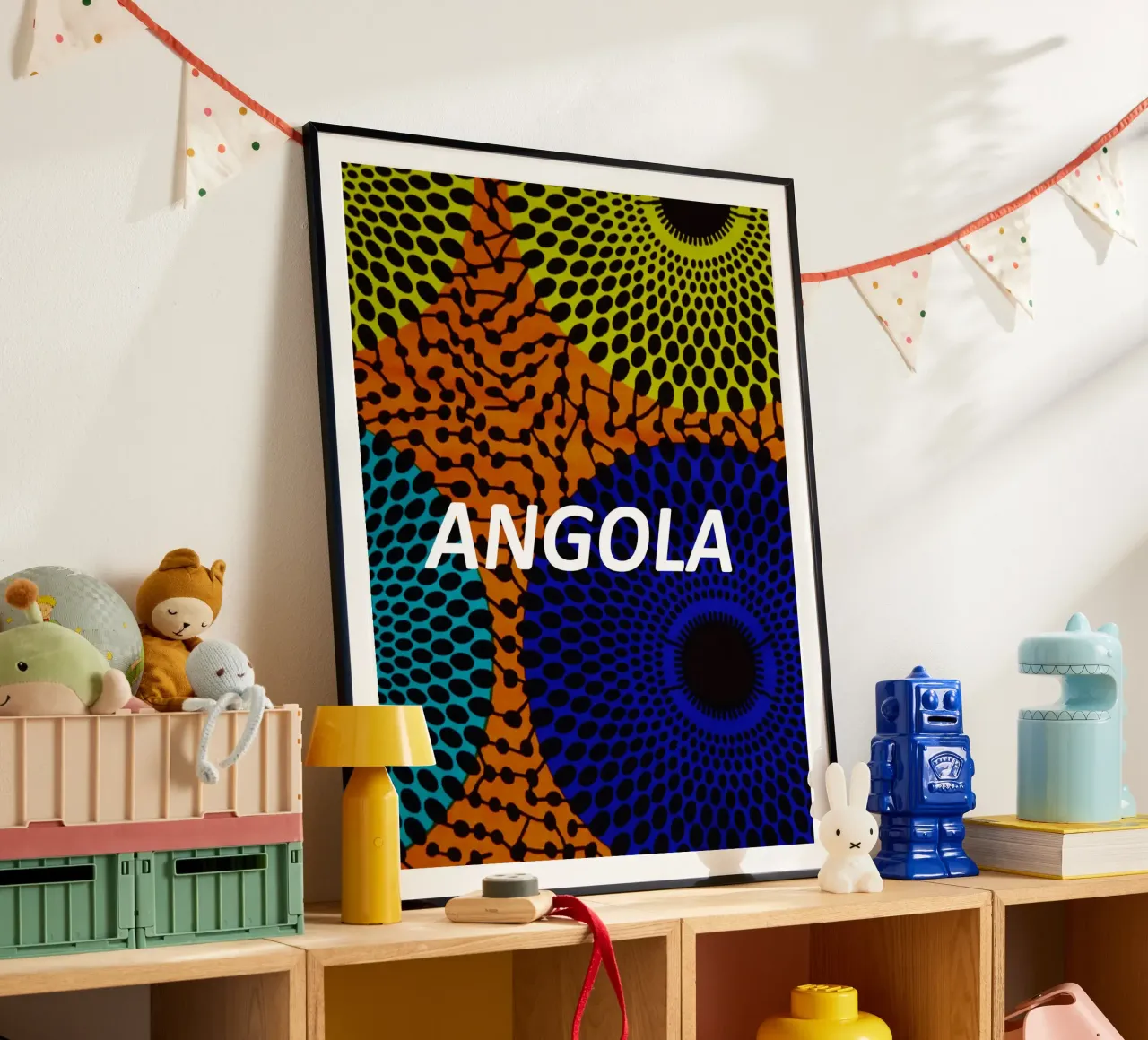 Angola poster con telaio in plastica da Mathudace Créas
