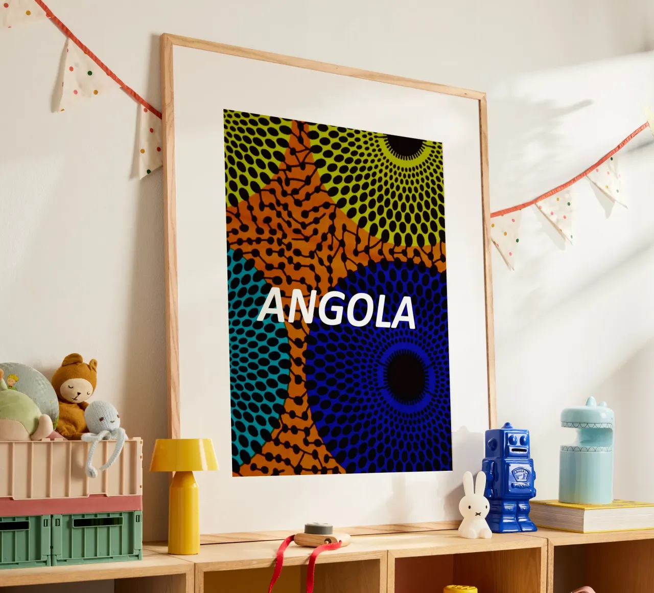 Angola poster con telaio in plastica da Mathudace Créas