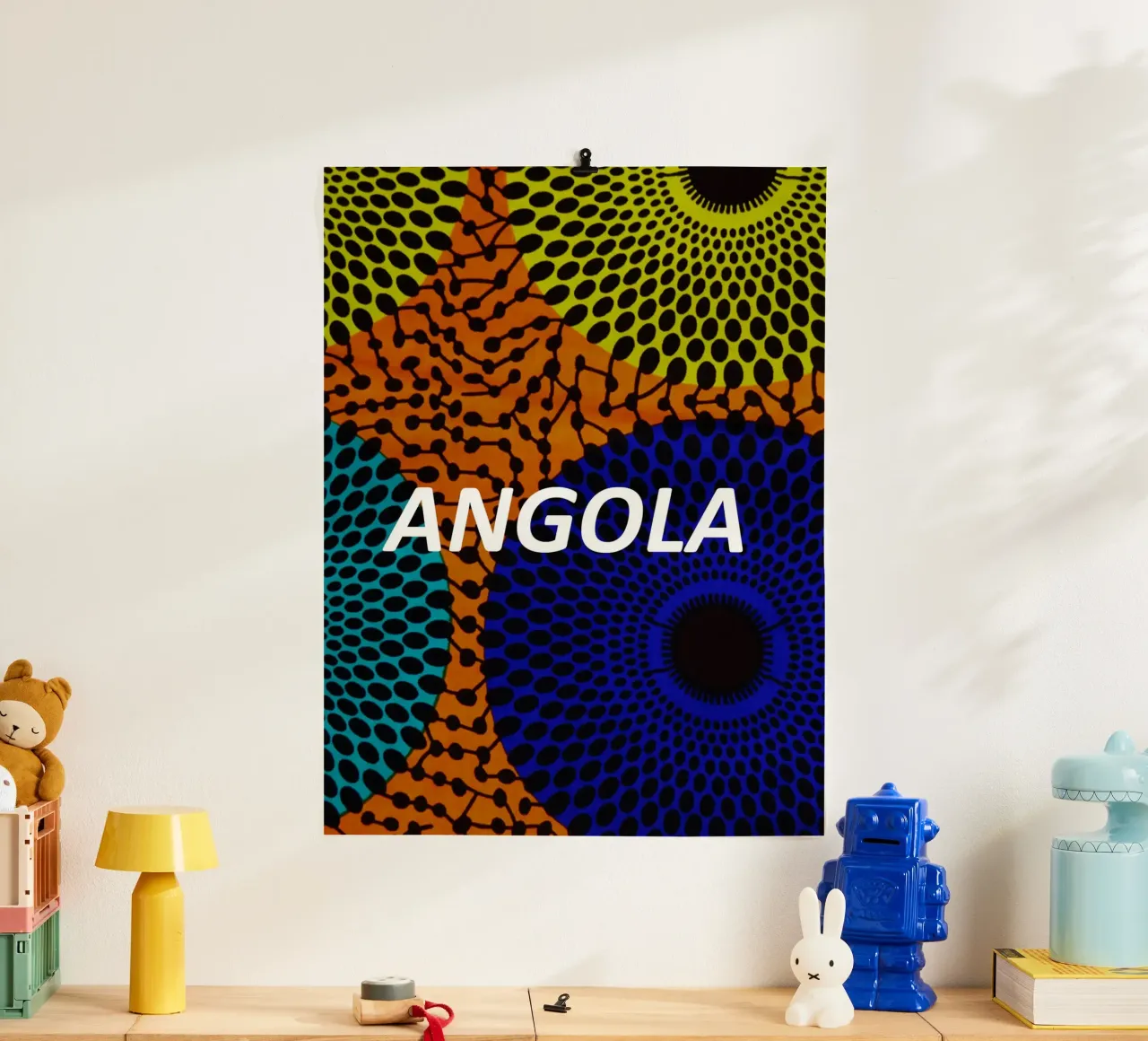 Angola poster con telaio in plastica da Mathudace Créas