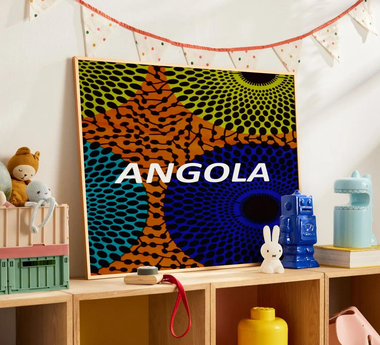 Angola poster con telaio in plastica da Mathudace Créas