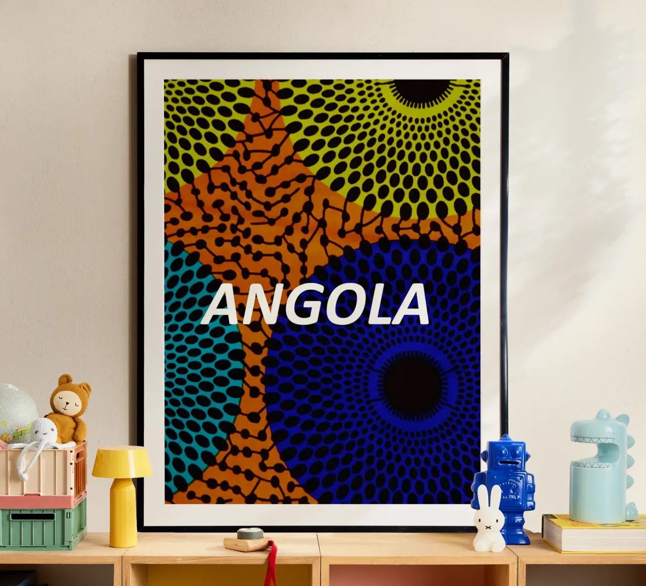 Angola poster con telaio in plastica da Mathudace Créas