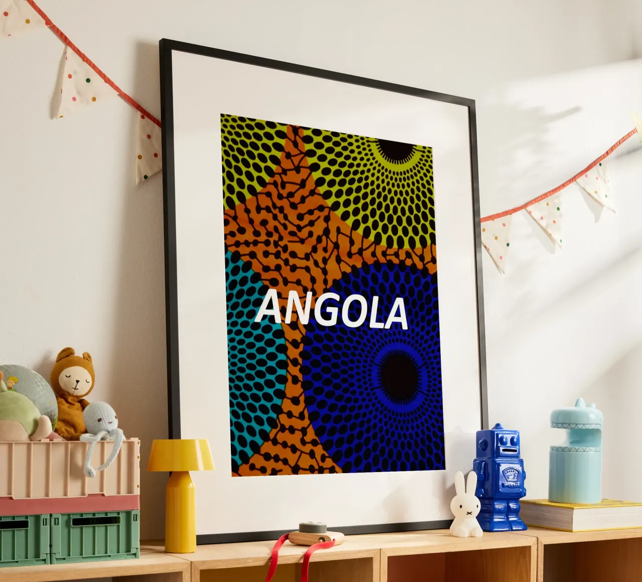 Angola poster con telaio in plastica da Mathudace Créas