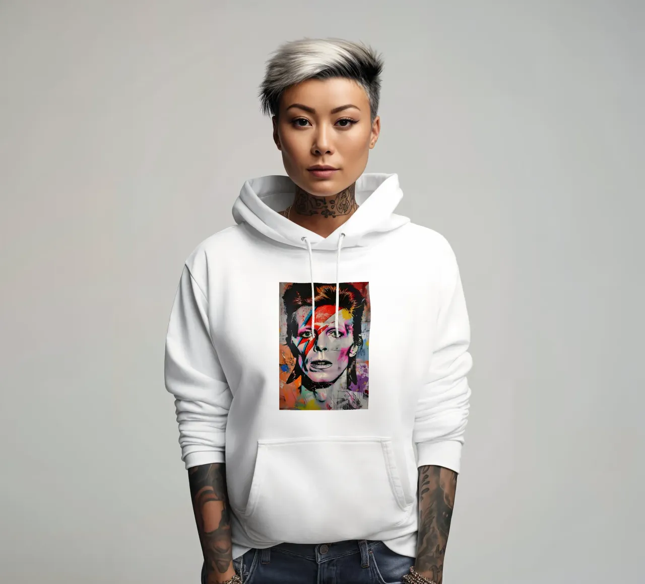 David Bowie felpa con cappuccio da FreeArtStudio