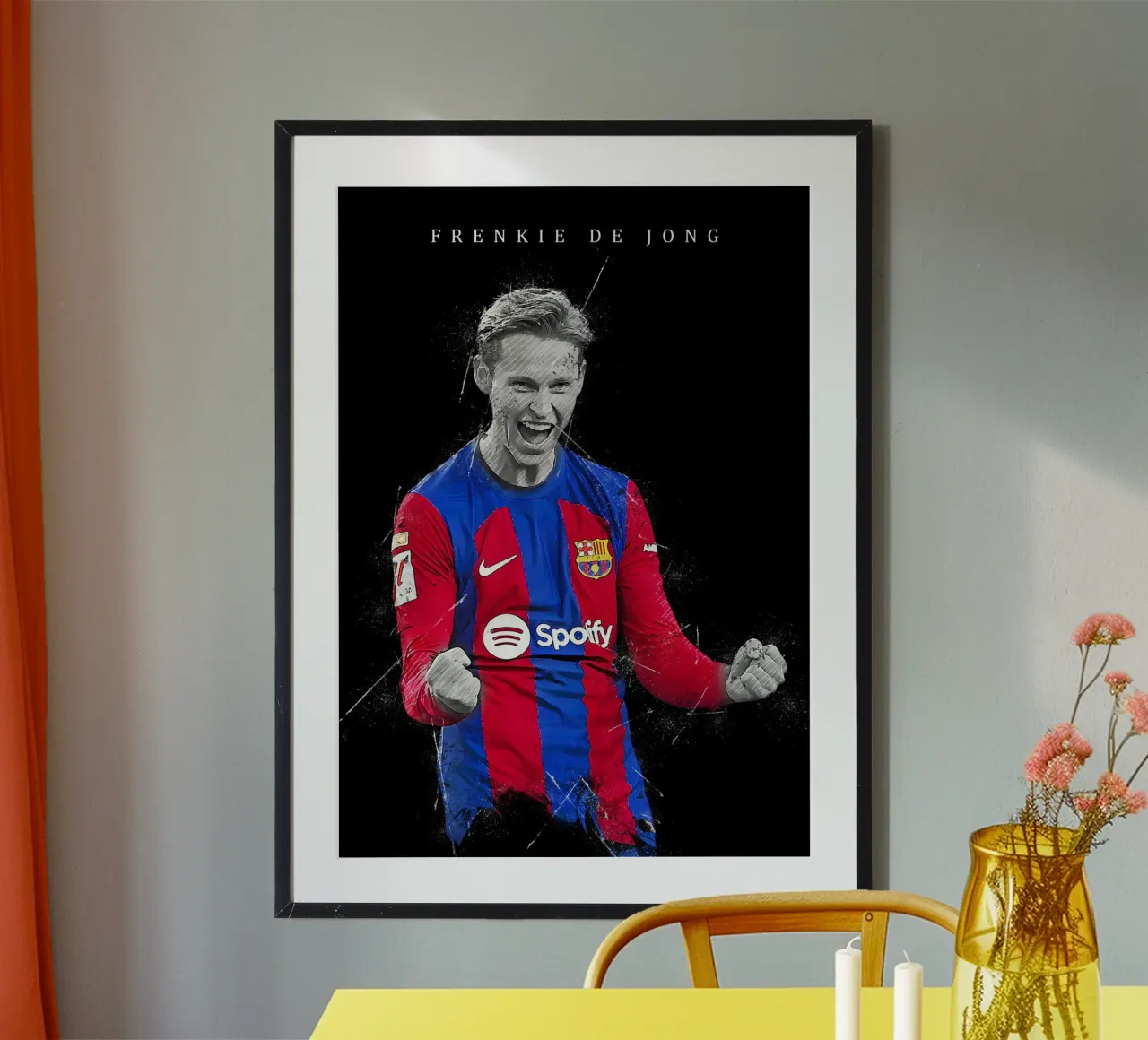 Frenkie de Jong poster con telaio in legno da tenten