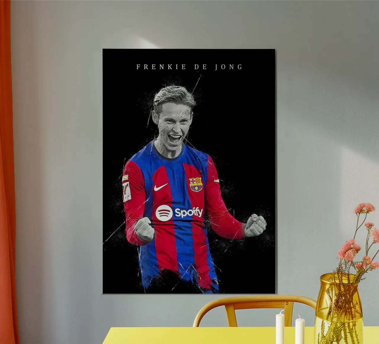 Frenkie de Jong poster con telaio in legno da tenten